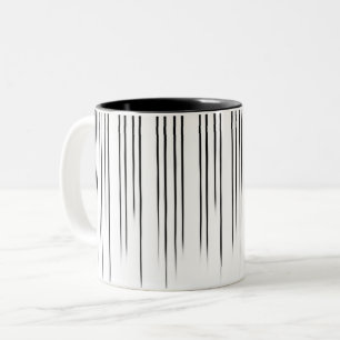 Tasse 2 Couleurs Motif de bande de style noir/blanc
