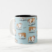 Tasse 2 Couleurs Motif de bulldog anglais (Devant gauche)