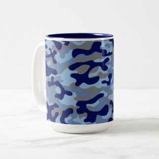 Tasse 2 Couleurs Motif de camouflage bleu et marine