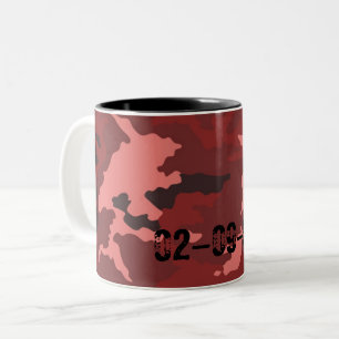Tasse 2 Couleurs Motif de camouflage rouge