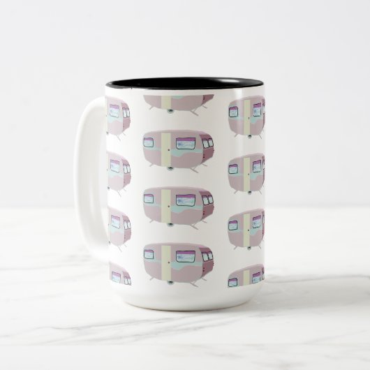Tasse 2 Couleurs Motif de camping (Devant gauche)