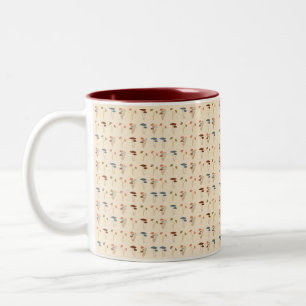 Tasse 2 Couleurs Motif de champignons