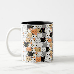 Tasse 2 Couleurs Motif de chat mignon