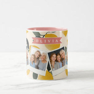 Tasse 2 Couleurs Motif de citron mignon personnalisé frais d'été