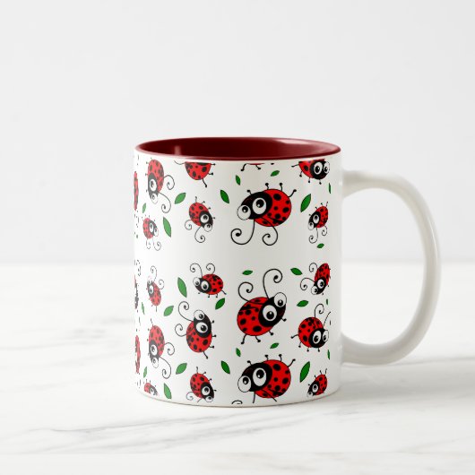 Tasse 2 Couleurs Motif de coccinelles de bande dessinée (Droit)