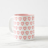 Tasse 2 Couleurs Motif de coeur rose (Devant gauche)