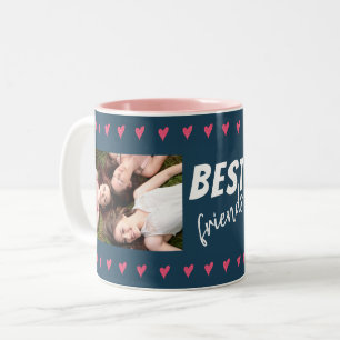 Tasse 2 Couleurs Motif de cœur rose Meilleures amies 2 Photo