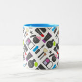 Tasse 2 Couleurs Motif de collection de maquillage funky (Centre)