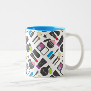 Tasse 2 Couleurs Motif de collection de maquillage funky