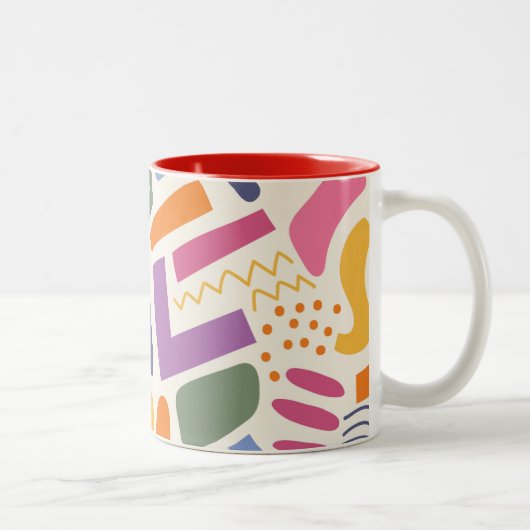 Tasse 2 Couleurs Motif de conception abstraite couleur (Droit)