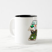 Tasse 2 Couleurs Motif de console de jeu vidéo. (Devant gauche)