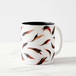 Tasse 2 Couleurs Motif de coups de pinceau enflammés abstraits