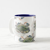 Tasse 2 Couleurs Motif de crabe bleu (Devant gauche)