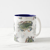 Tasse 2 Couleurs Motif de crabe bleu (Devant droit)