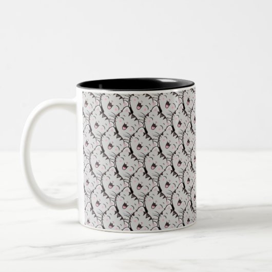 Tasse 2 Couleurs Motif de dessin animé pour chat gris mignon (Gauche)