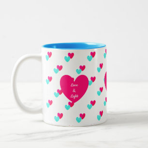 Tasse 2 Couleurs Motif de deux coeurs
