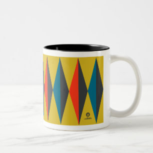 Tasse 2 Couleurs Motif de diamant Retro Mod