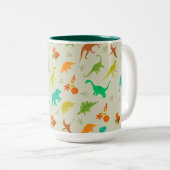 Tasse 2 Couleurs Motif de dinosaures (Devant droit)