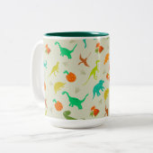 Tasse 2 Couleurs Motif de dinosaures (Devant gauche)