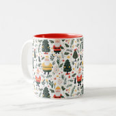 Tasse 2 Couleurs Motif de Festive Père Noël (Devant gauche)