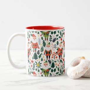 Tasse 2 Couleurs Motif de Festive Père Noël