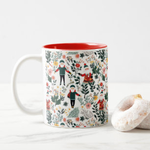 Tasse 2 Couleurs Motif de Festive Père Noël