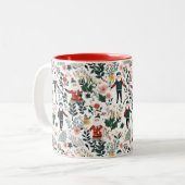 Tasse 2 Couleurs Motif de Festive Père Noël (Devant gauche)