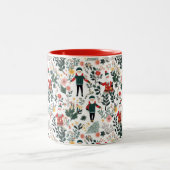 Tasse 2 Couleurs Motif de Festive Père Noël (Centre)