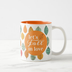 Tasse 2 Couleurs Motif de feuilles d'automne moderne