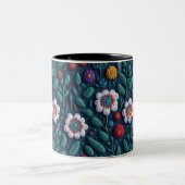 Tasse 2 Couleurs motif de fleurs (Centre)