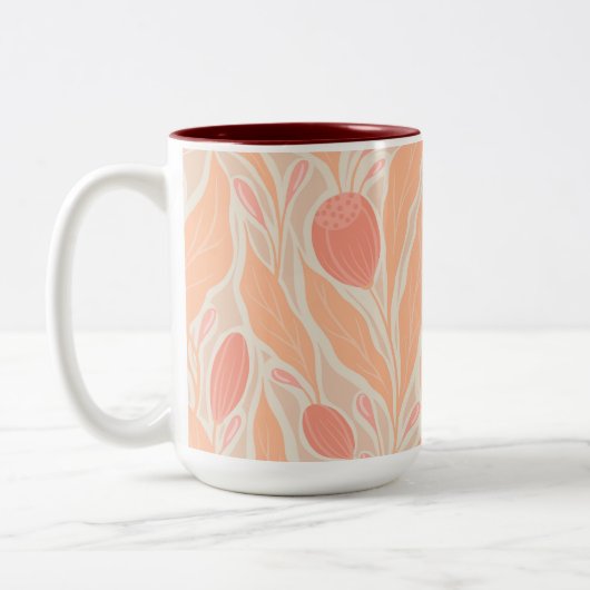 Tasse 2 Couleurs Motif de fleurs (Gauche)