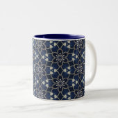 Tasse 2 Couleurs Motif de fleurs bleu minuit (Devant droit)