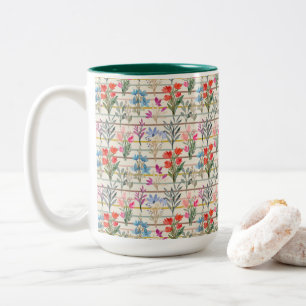 Tasse 2 Couleurs Motif de fleurs d'aquarelle moderne