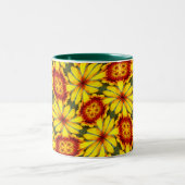 Tasse 2 Couleurs Motif de fleurs d'or (Centre)