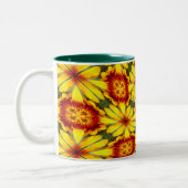 Tasse 2 Couleurs Motif de fleurs d'or (Gauche)