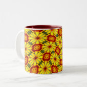 Tasse 2 Couleurs Motif de fleurs d'or (Devant gauche)