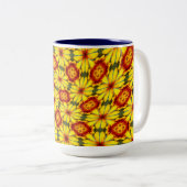 Tasse 2 Couleurs Motif de fleurs d'or (Devant droit)