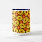 Tasse 2 Couleurs Motif de fleurs d'or (Centre)