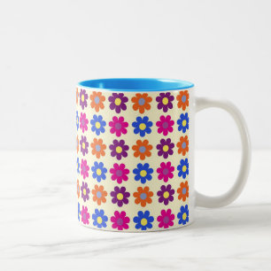 Tasse 2 Couleurs Motif de fleurs Penny Rétro Mignon