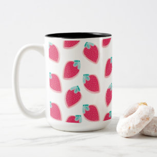 Tasse 2 Couleurs Motif de fruits de fraise cuite