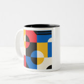 Tasse 2 Couleurs Motif de géométrie Bauhaus (Devant gauche)
