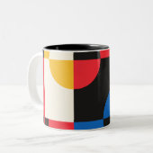 Tasse 2 Couleurs Motif de géométrie Bauhaus (Devant gauche)