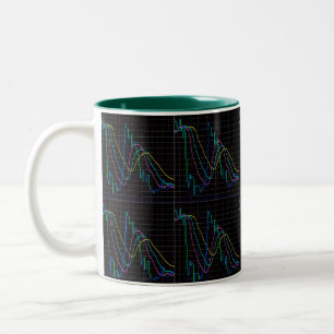 Tasse 2 Couleurs motif de graphique financier Abstrait