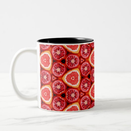 Tasse 2 Couleurs Motif de grenade et pamplemousse (Gauche)
