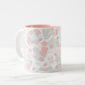 Tasse 2 Couleurs motif de kawaii avec le griffonnage (Devant gauche)