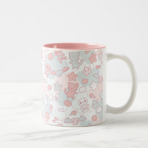 Tasse 2 Couleurs motif de kawaii avec le griffonnage