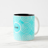 Tasse 2 Couleurs Motif de la spirale bleue (Devant droit)