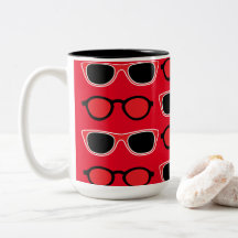 Motif de lunettes de soleil noir rouge