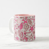 Tasse 2 Couleurs Motif de mer rose (Devant gauche)