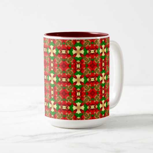 Tasse 2 Couleurs Motif de Noël (Devant droit)